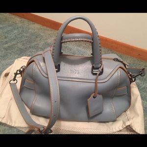 Coach Blue Leather Ace Satchel